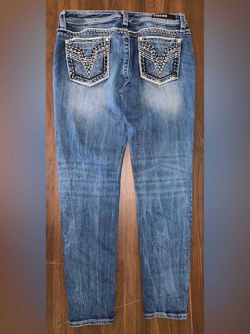 Vigoss Skinny Jeans Embellished Pocket Rhinestones W30 L29